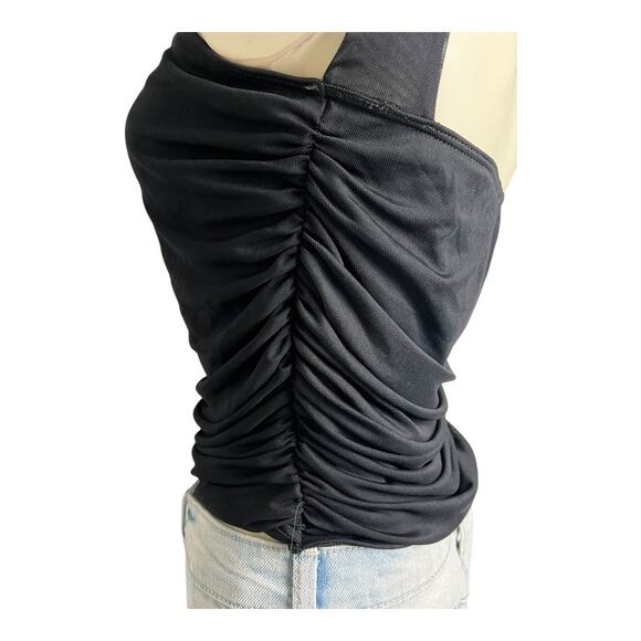 Y2K Style Shirt Top Trashy Club Party Dark Goth Whimsy Drama Black - Picture 6 of 7